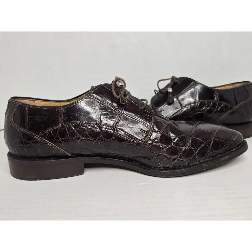 Traversi genuine luxury alligator LM14 Oxford loafers size 10 leather bottoms